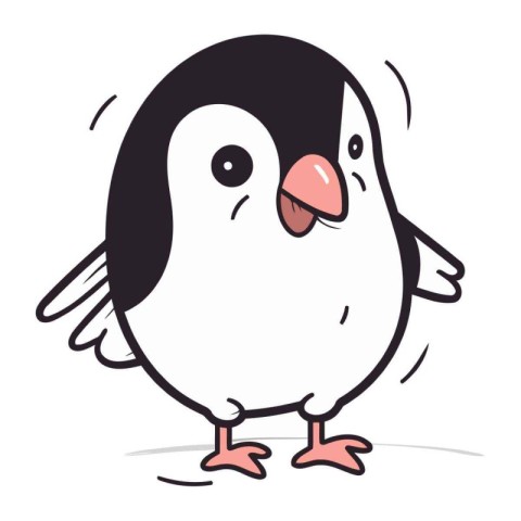 Cute penguin cartoon vector illustration. Cute cartoon penguin.