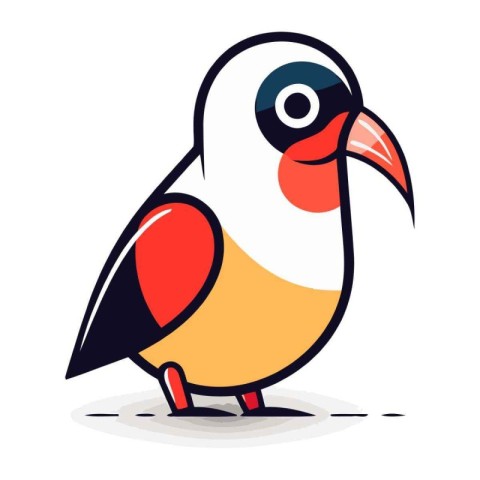 Tropical bird. Vector illustration isolated on a white backgroun