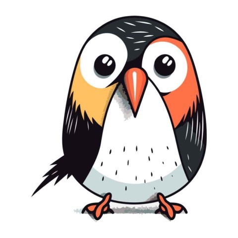 Cute cartoon pinguin. Vector illustration on white background.