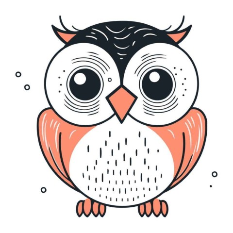 Cute cartoon owl. Vector illustration in doodle style.