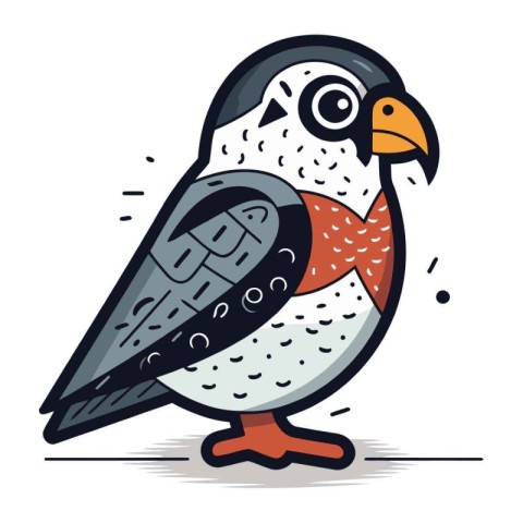 Vector illustration of a cute cartoon pheasant on white backgrou