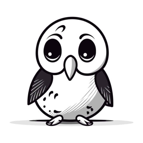 Cute cartoon bird isolated on a white background. Vector illustr