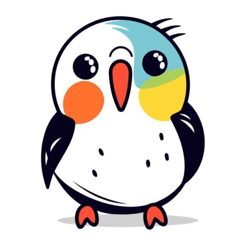 Penguin vector illustration. Cute cartoon penguin character.