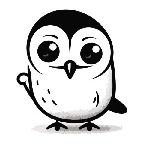 Cute cartoon owl isolated on a white background. Vector illustra