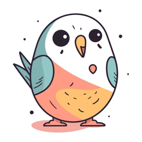 Cute cartoon parrot. Vector illustration in a flat style.