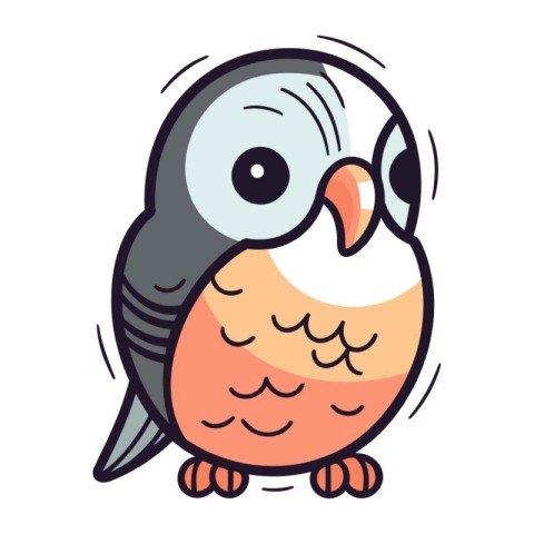 Cute cartoon parrot. Vector illustration isolated on white backg