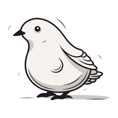 Pigeon. Vector illustration isolated on a white background. Cart