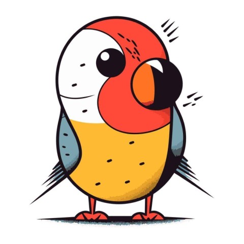 Cartoon parrot. Vector illustration of a cute parrot.