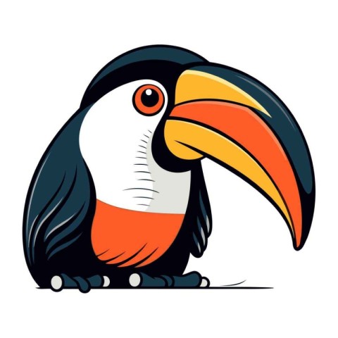 Toucan isolated on a white background. Vector illustration of a