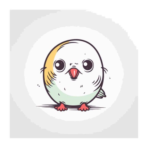 Cute bird cartoon icon. vector illustration. Flat design style.