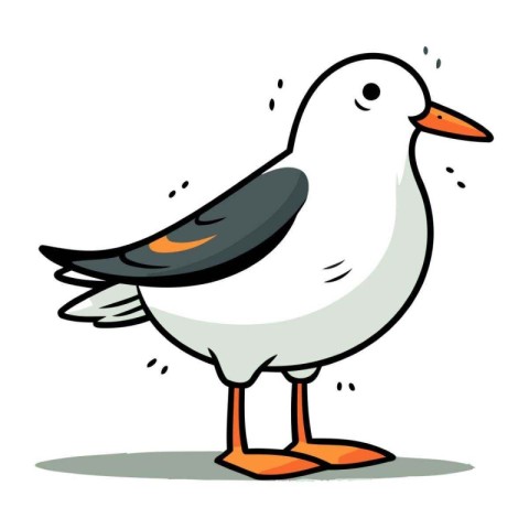 Vector illustration of a seagull isolated on a white background.