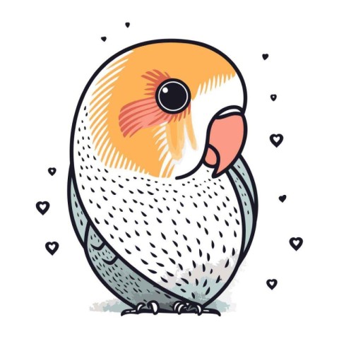 Cute parrot. Vector illustration in doodle style.