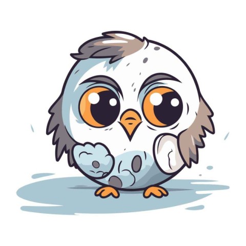 Cute owl isolated on white background. Vector illustration in ca