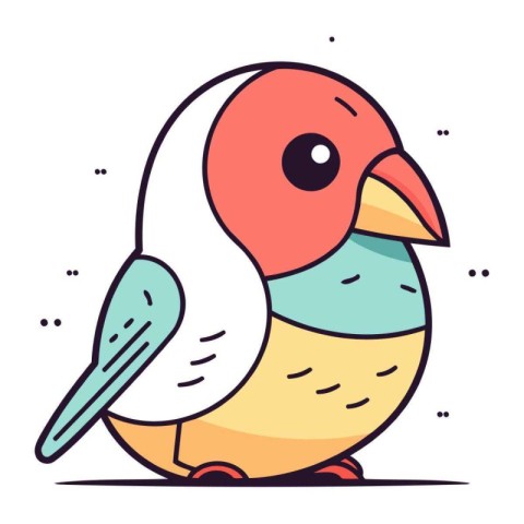 Cute cartoon bird. Vector illustration of a cute little bird.