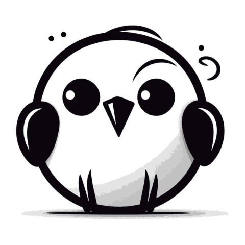 Cute cartoon bird isolated on a white background. Vector illustr