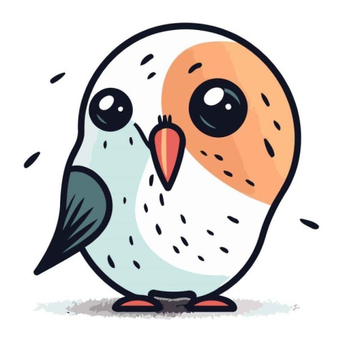 Cute cartoon owl. Vector illustration isolated on a white backgr