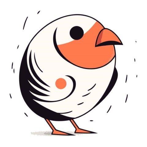 Cartoon illustration of a cute little bird. Vector clip art.