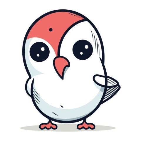 Cute cartoon penguin character. Vector illustration in a flat st