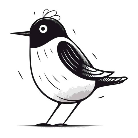 Cute cartoon bird. Hand drawn vector illustration of a bird.