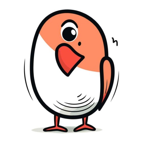 Cute Bird Cartoon Character Vector Illustration. Isolated on Whi