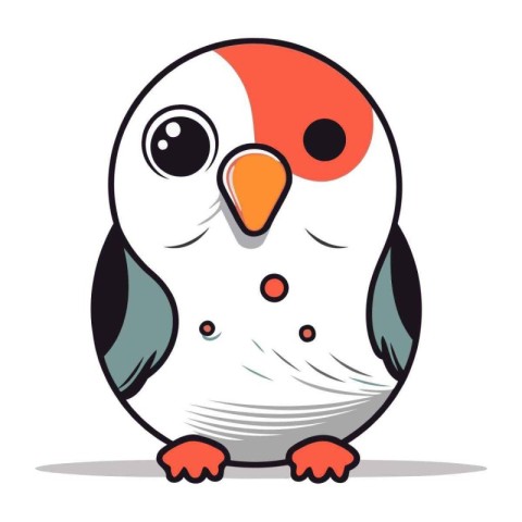 Cute penguin isolated on a white background. Vector illustration