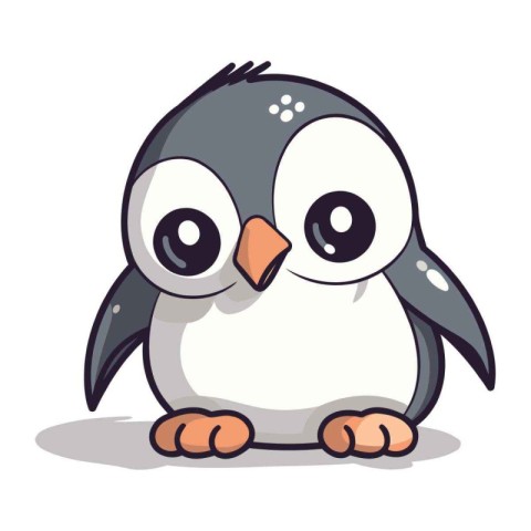 Penguin character cartoon style. Cute penguin vector illustratio