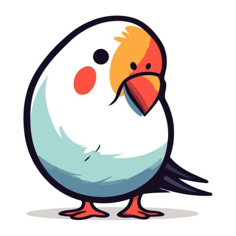 Vector illustration of cute cartoon parrot isolated on a white b