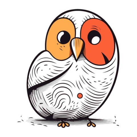 Cute cartoon owl. Vector illustration isolated on a white backgr