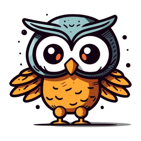 Cute cartoon owl. Vector illustration isolated on a white backgr