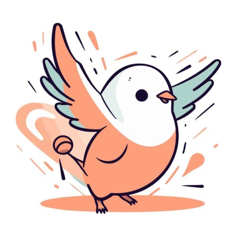 Cute cartoon bird. Vector illustration in doodle style.