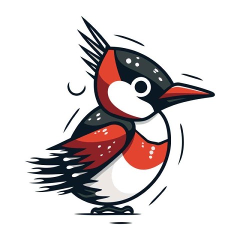 Cute cartoon penguin isolated on white background. Vector illust