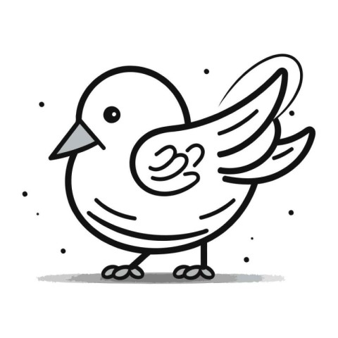 Cute hand drawn doodle bird icon. Vector illustration.