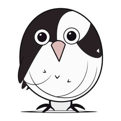 Cute penguin isolated on a white background. Vector illustration