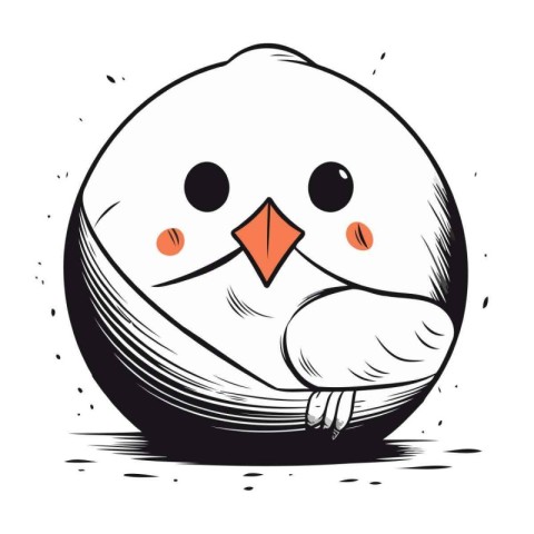 Cute bird on white background. Vector illustration for your desi