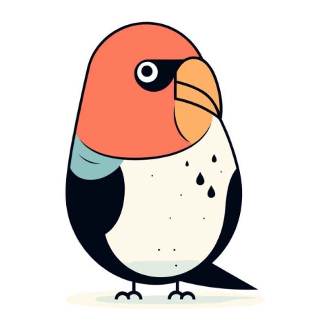 Cartoon parrot icon. Vector illustration of cute parrot.