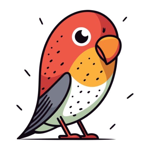 Cute cartoon parrot vector illustration. Colorful bird character