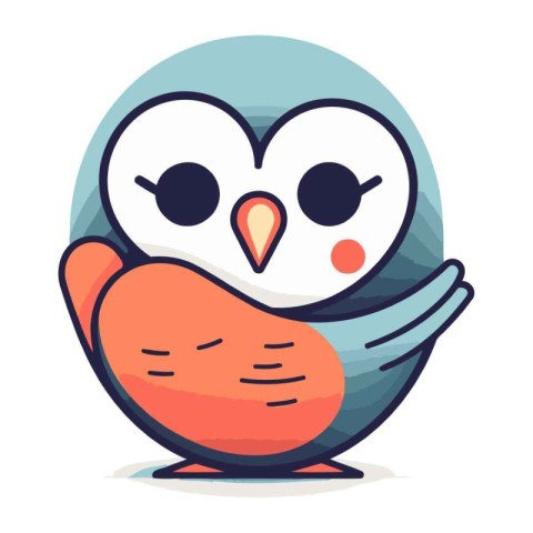 Cute cartoon bird character. Vector illustration in a flat style