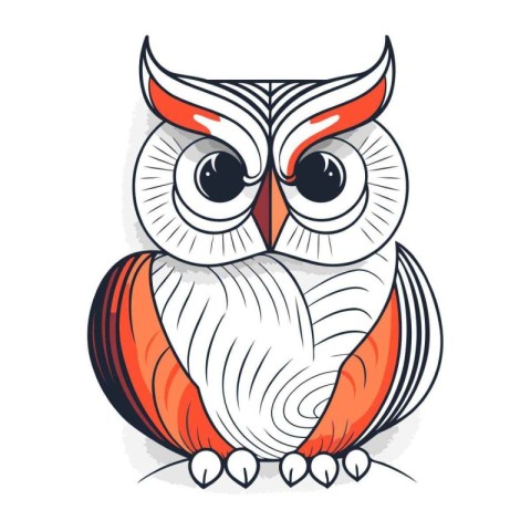 Owl. Vector illustration. Isolated on a white background.