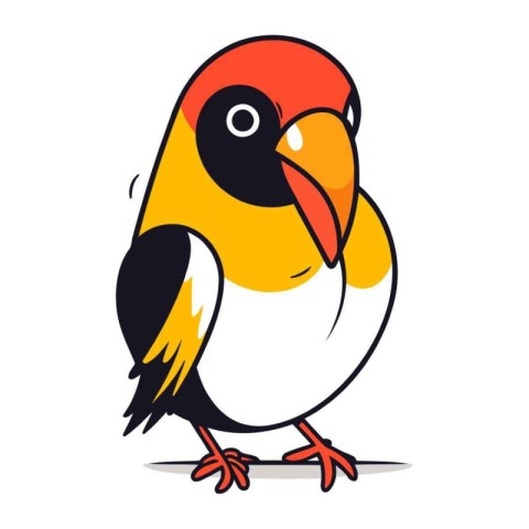 Vector illustration of a cute little bird isolated on a white ba