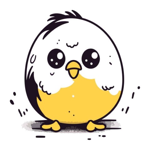 Cute cartoon chick. Vector illustration isolated on a white back