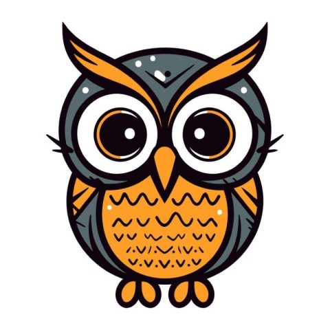 Owl. Vector illustration isolated on white background. Cartoon s