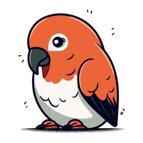 Cute cartoon parrot. Vector illustration isolated on white backg