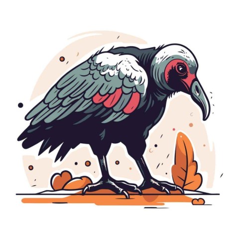 Illustration of a vulture. Vector illustration of a vulture.