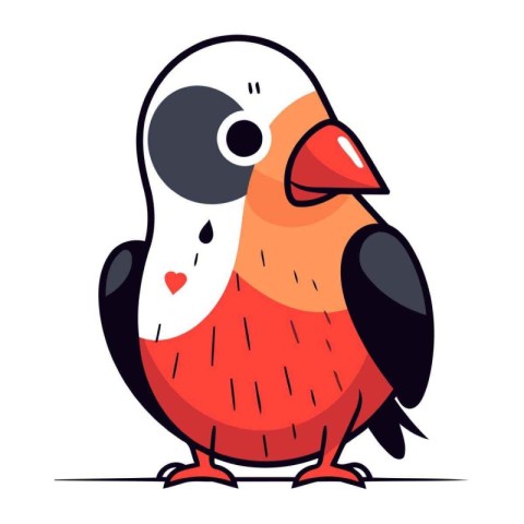 Cute cartoon parrot. Vector illustration isolated on white backg