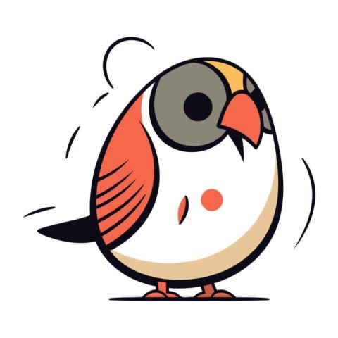 Funny cartoon bullfinch. Vector illustration for your design.