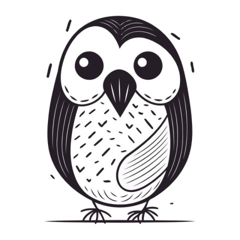 Cute cartoon owl. Vector illustration isolated on a white backgr