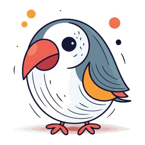 Cute cartoon bird. Colorful vector illustration. Isolated on whi