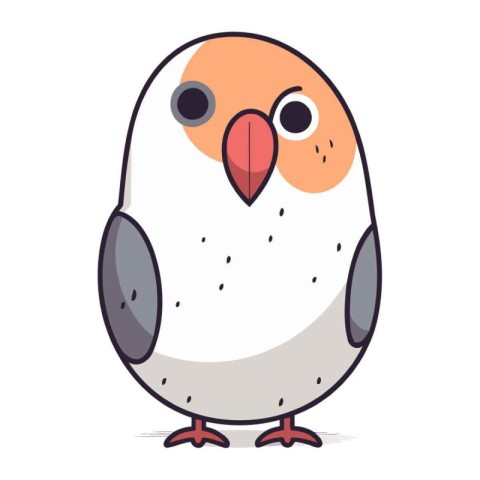 Cute cartoon parrot. Vector illustration isolated on white backg