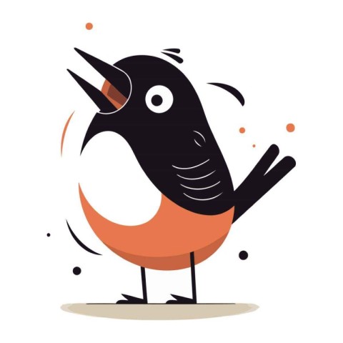 Cute cartoon bird character. Vector illustration in flat design