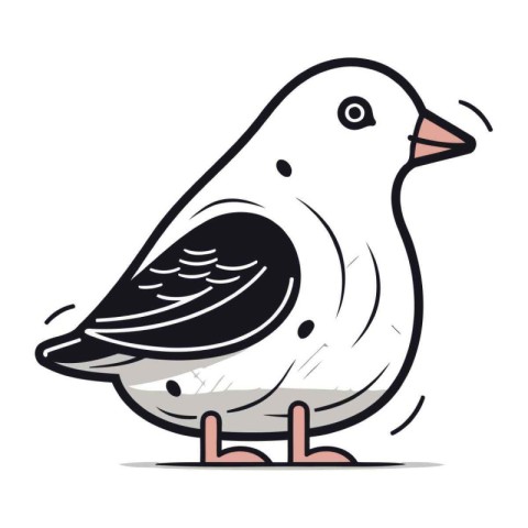 Vector illustration of a pigeon isolated on a white background.